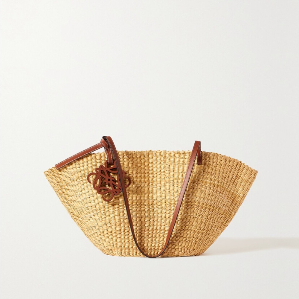 Loewe Shell Rafia Tote Bag